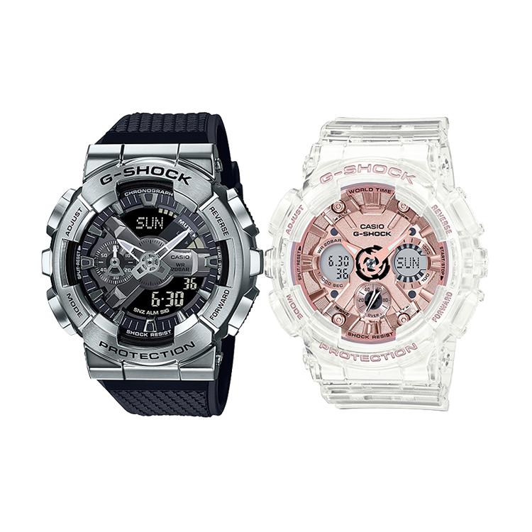 

CASIO Unisex Pair Table Series Black Watch GM-110-1A+GMA-S120SR-7AER