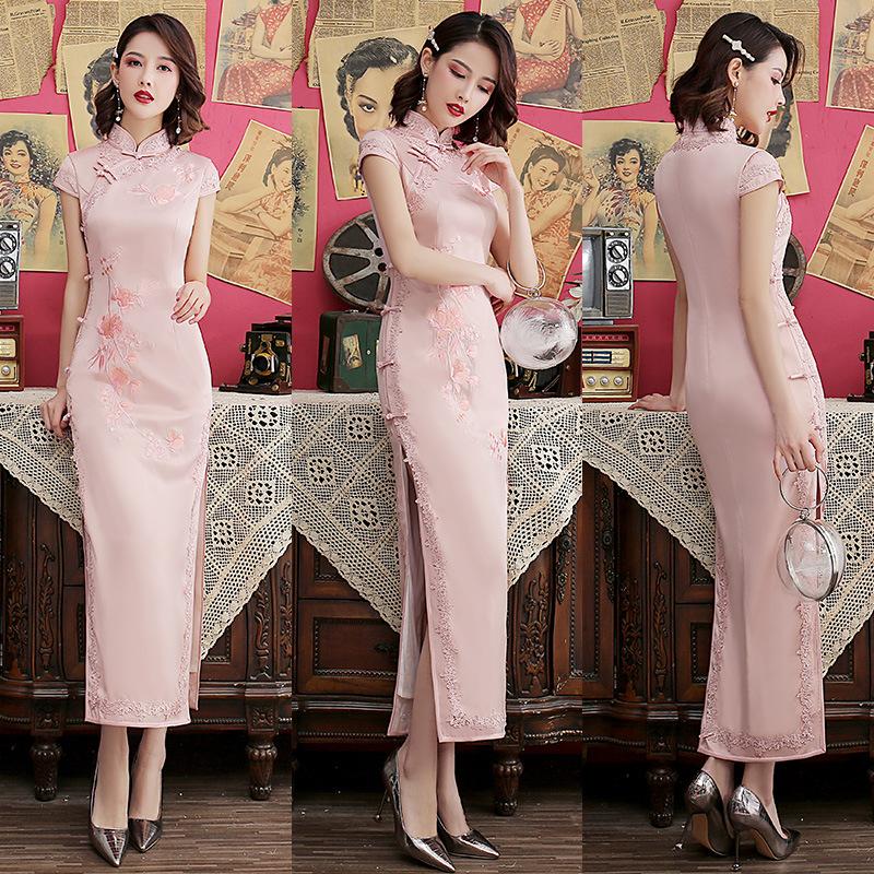 Modern Cheongsam Women's Short Lace Cheongsam Chinese Dress Cheongsam Party Vintage Ao Dai Elegant Dress Improvement