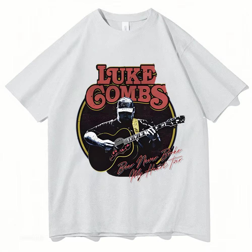 Neues Singer Luke Combs Druck T-Shirt Unisex Damen Sommer Kurzarm T-Shirt Baumwolle Lässige Hemden Herren Hip Hop Hochwertige Kleidung