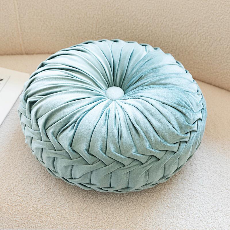 Nordic Minimalist Round Cream Plush Embroidered Throw Pillow for Sofa