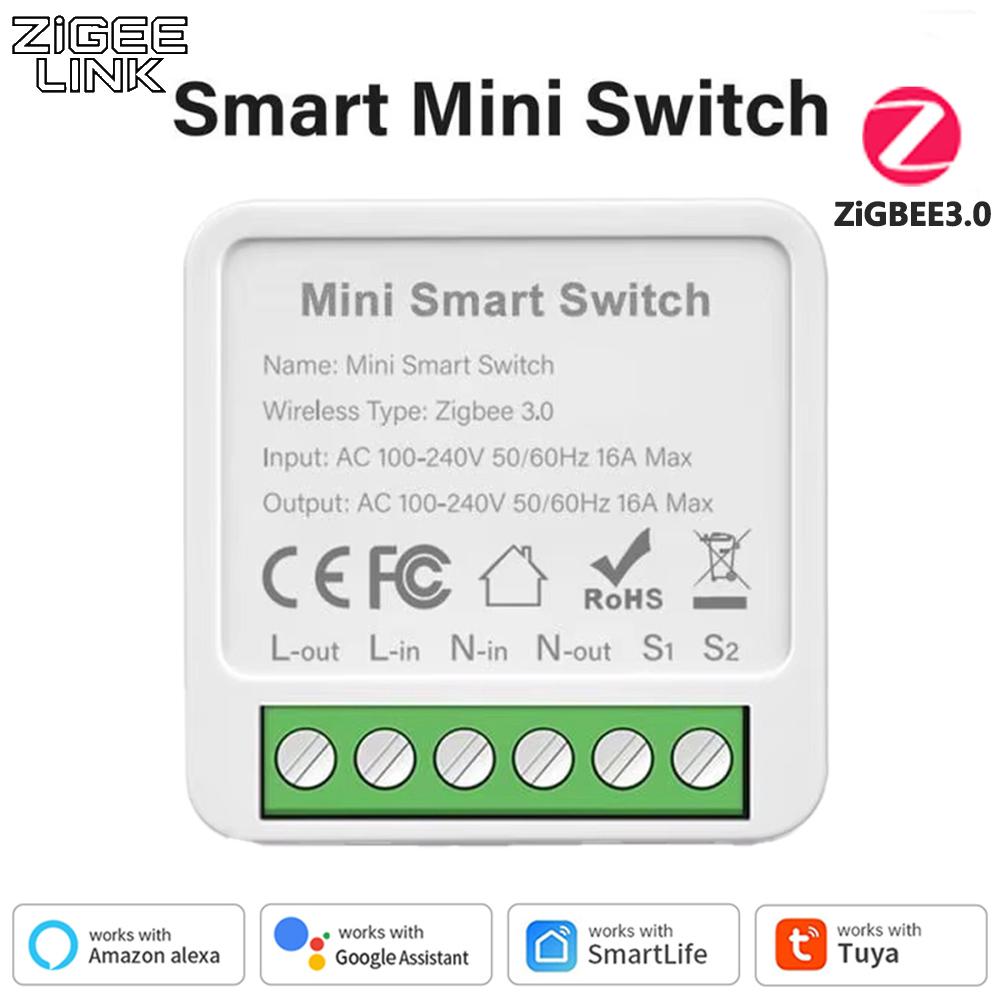 16A/20A Tuya WiFi ZigBee Mini Smart Switch Modul DIY Unterbrecher Relais, Zweiwege-Steuerung mit App Fernbedienung und Sprache Funktioniert mit Alexa Google Home Automation