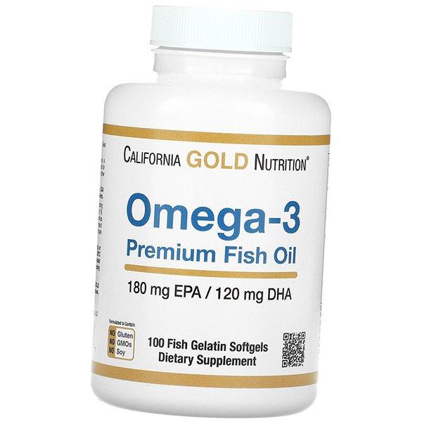 

Рыбий Жир премиального качества, Omega-3 Premium Fish Oil, California Gold Nutrition 100гелкапс (67427003) 100softgels
