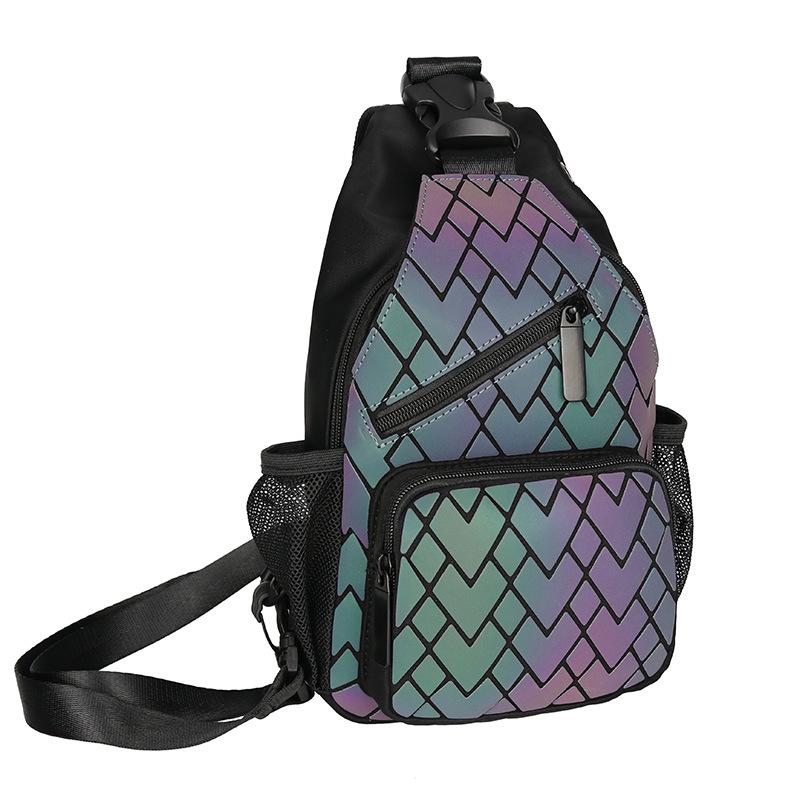 Vielseitiger Mini-Rucksack mit Diamantgittermuster: Multifunktionale Schulter-, Crossbody-, Hüft- und Brusttasche für High-School-Schülerinnen und Frauen.
