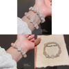 Pearl Crystal Heart Bead Bracelet With Stretchy Design For Women Gift