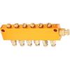 Brass Oil Distributor 5/6 Way Adjustable Lube Oil Piston Distributor Value Manifold Block for Centralized Lubrication System(1 in 6 Out)