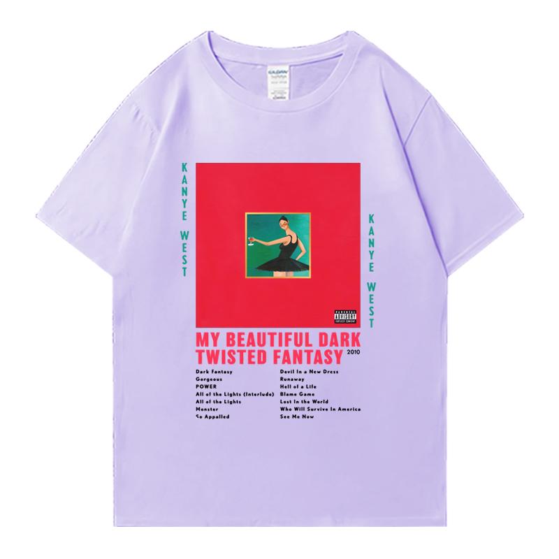 Rapper Kanye West My Beautiful Dark Twisted Fantasy 2024 T-Shirt Herren Damen Vintage Kurzarm T-Shirts Unisex Oversized T-Shirts