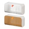 Wall Mount Storage Box with Adjustable Dividers Flip-open Collapsible Closet Plastic Socks Underwear Organizer for Home Dorm
