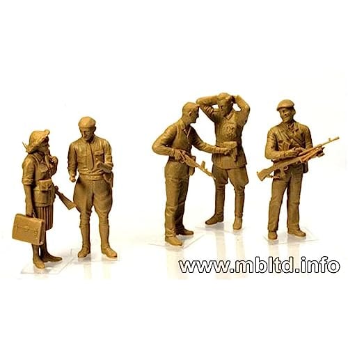Master Box 1/35 Scale Plastic Model Kit: French Resistance and German Officer Prisoners of War, 1944, Set of 5 (MB35051)