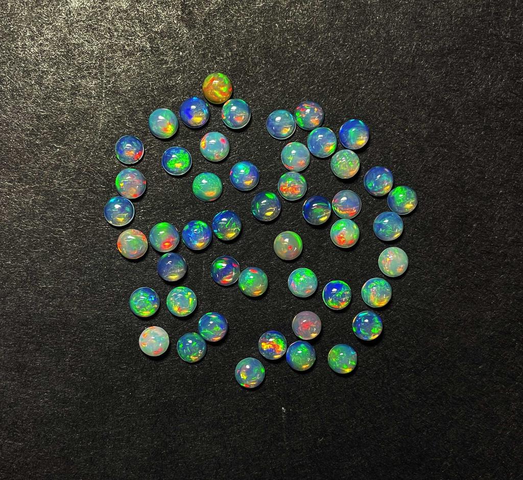Natural AAA Quality Ethiopian Opal Round Cabochon Loose Gemstone Lot 30 Pcs 8 MM Opal Cabochon Gemstone For Jewelry Making
