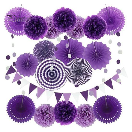 1 rinkinys vakarėlio dekoravimo rinkinys spalvingi popieriniai gėlių vėduoklės pomponai baneriai karnavalas gimtadienis šventė fiesta dekoracijos