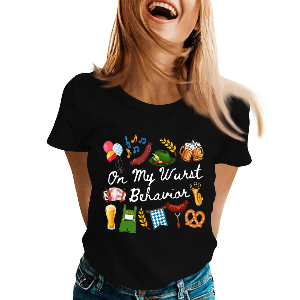 Fashion Casual Unisex Letter Print T-Shirt with Festival Graphic Design - Short Sleeve Round Neck Tee for Men and Women