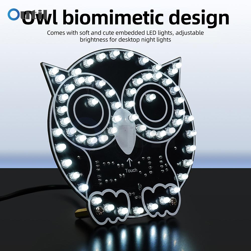 DIY LED Owl Touch Light Kit for Beginners with Adjustable Brightness Night Light and 4 Display Modes Fun Electronics Project