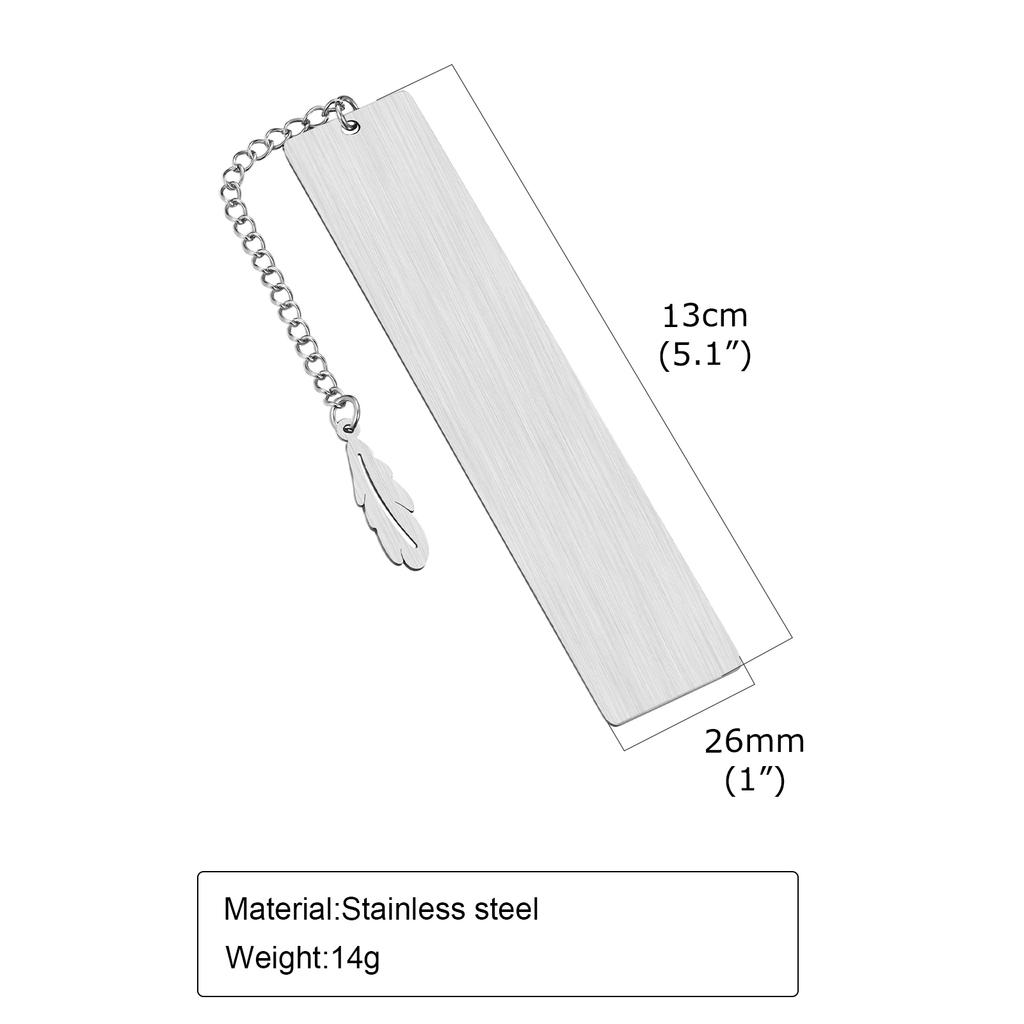 Mprainbow Free Custom Rectangle Bookmarks for Men Women, Waterproof Stainless Steel Square Tag  Accessory,Gifts for Him