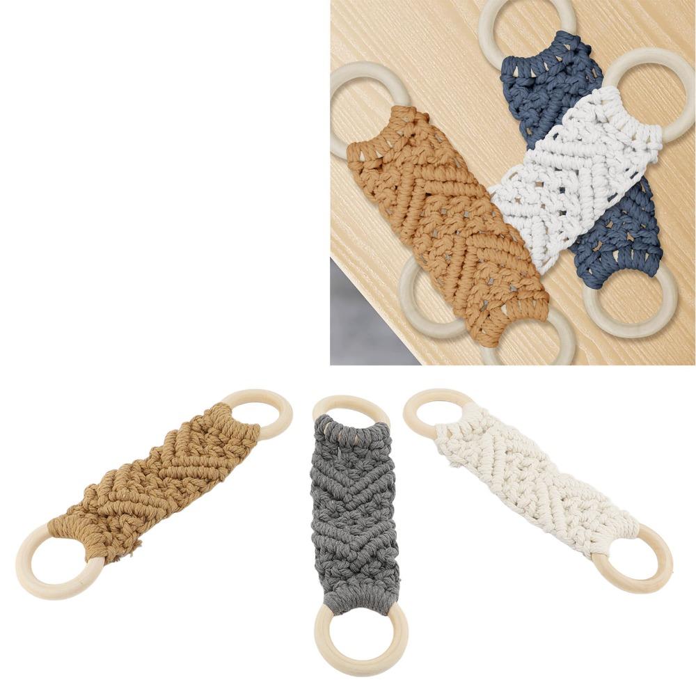 3 PCS White Grey Brown Macrame Towel Holder Hanging Towel Holder  Kitchen Bathroom Laundry Room