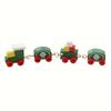 Mini Wooden Xmas Train Set for Dollhouse Pretend Play Adorable Vintage Style Train Toy with Snow Print for Christmas Decor
