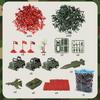 AMOR PRESENT 307 PCS Army Men Military Playset, Army Toys Soldier Playset Plastic Toy Soldiers Figures and Accessories with Vehicles, Aircraft,