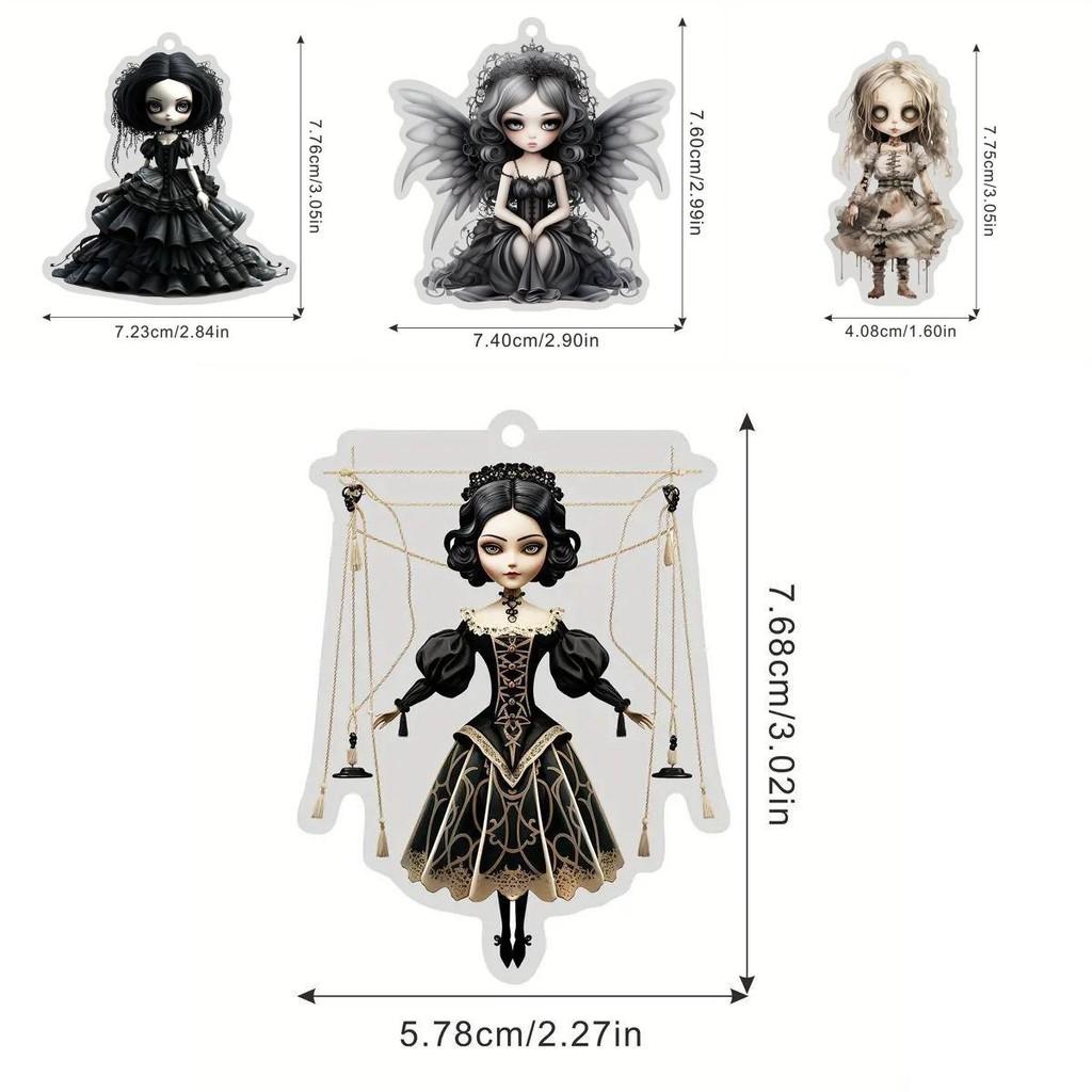 Charming Acrylic Gothic Figure Hanging Ornament For Vintage Halloween Accessories Car