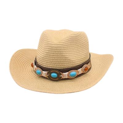 Beach Seaside Travel Straw Hat High Sense Ethnic Style Woven Straw Hat Western Cowboy Hat