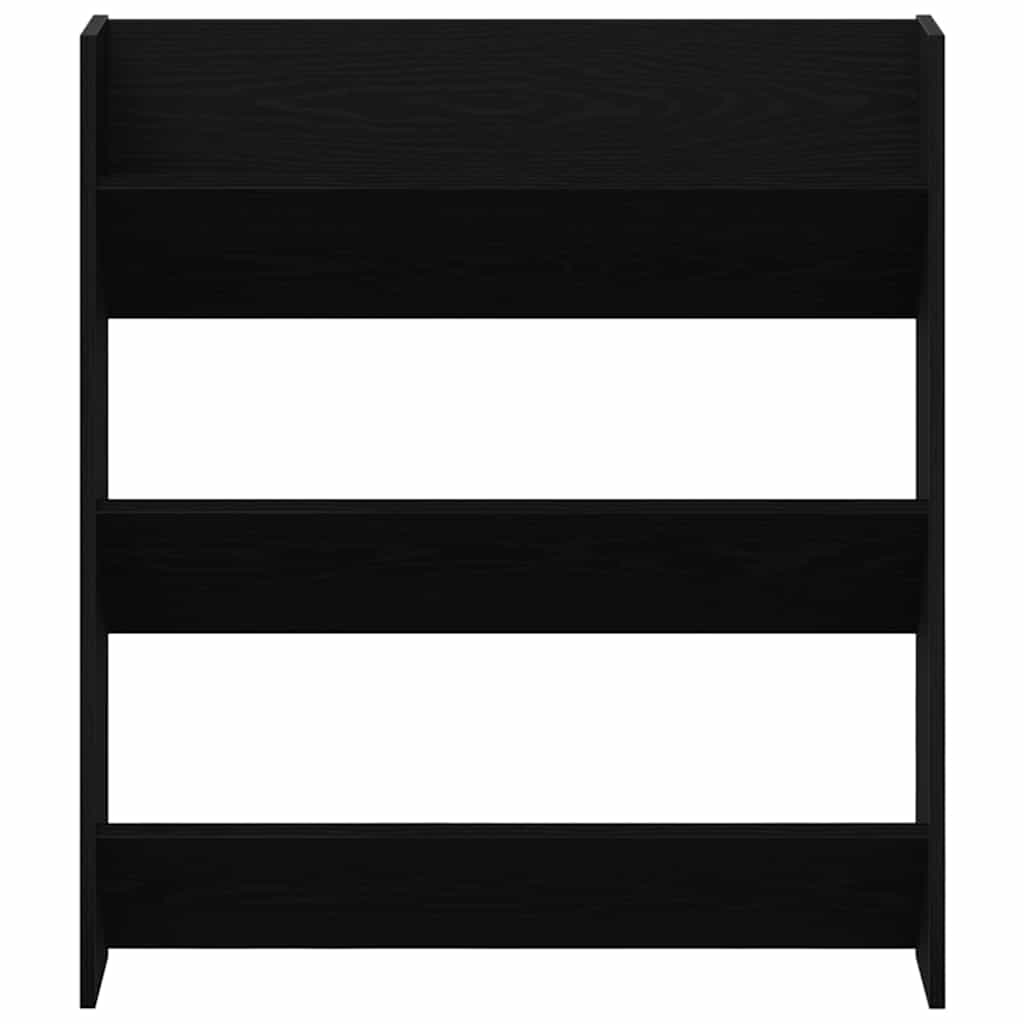 Shoe Cabinet Black Oak Effect 80 x 18 x 90 cm Engineered Wood