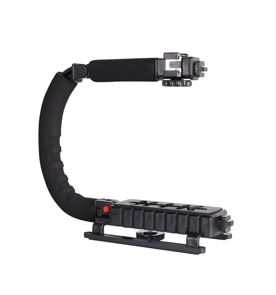 U-shaped DSLR Handheld Stabilizer with DV and C-shaped Bracket for Mobile and Flashlight