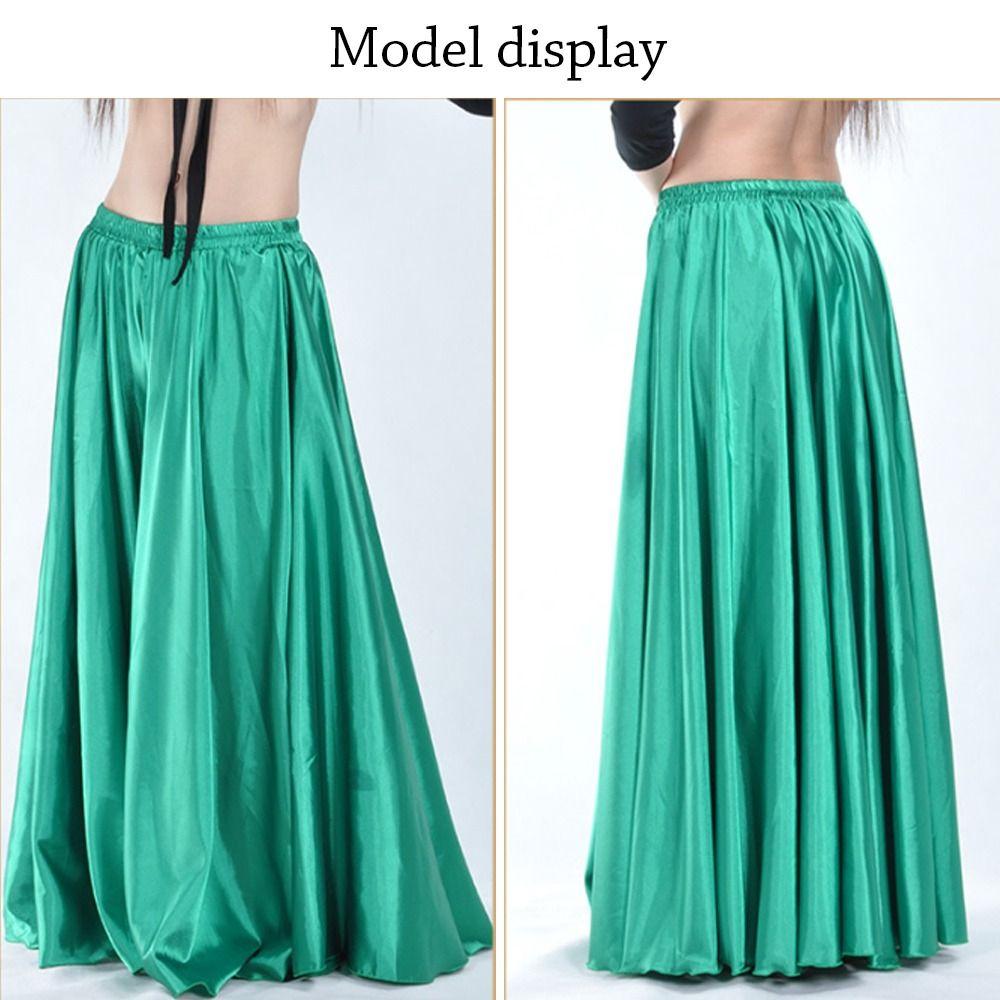 Fashion Sparkling Satin Satin Skirt Spanish Professional Belly Dance Skirt Show Costumes Large Swing Dancer Practice Wear Dance