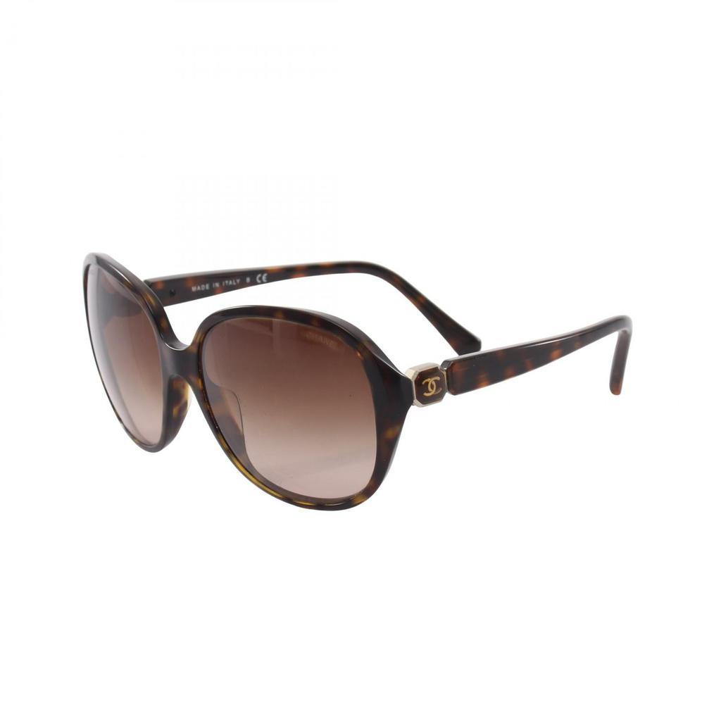 Used CHANEL COCO Mark Gradation Sunglasses 5285-A Plastic Brown Used Women