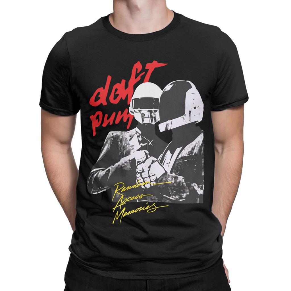 Daft Punk Electronic Band TShirt Men Hipster Cotton Tees Round Neck Short Sleeve T Shirts Summer Clothing