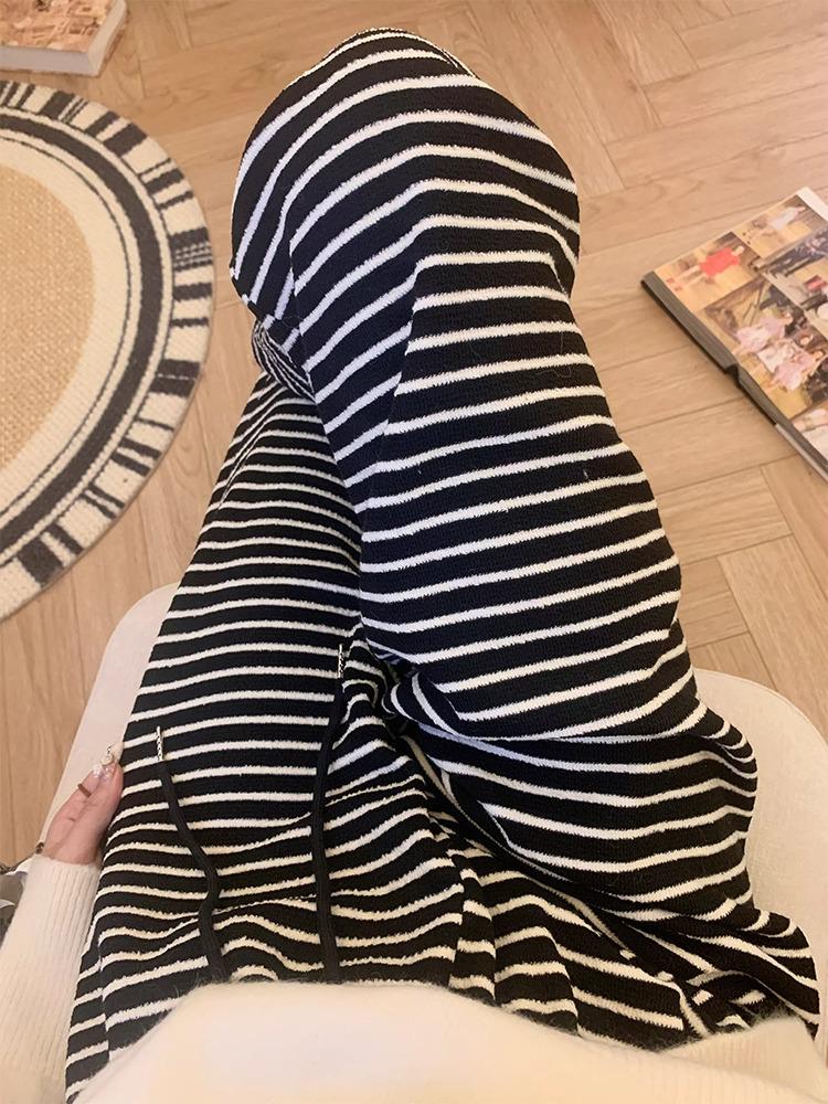Retro Striped Wide-Leg Floor-Length Pants: 145cm Petite Fit for Women