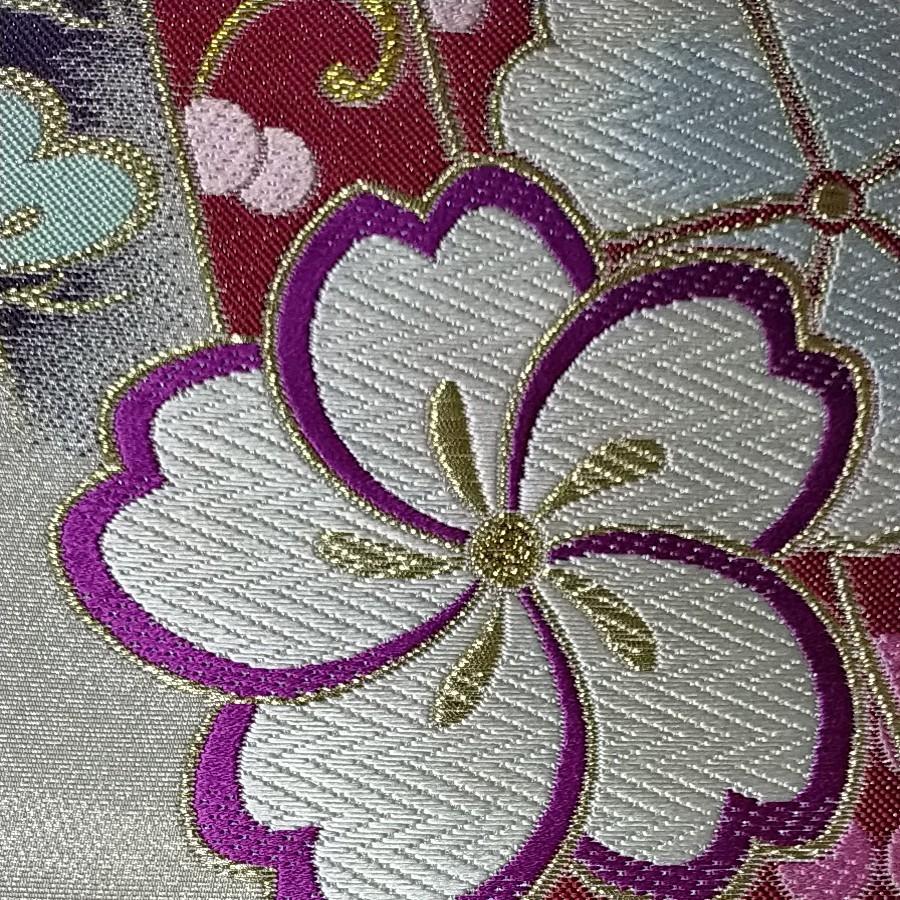 Used Double-sided Pure Silk Nishijin-ori Fukuro Obi Nishijin-ori