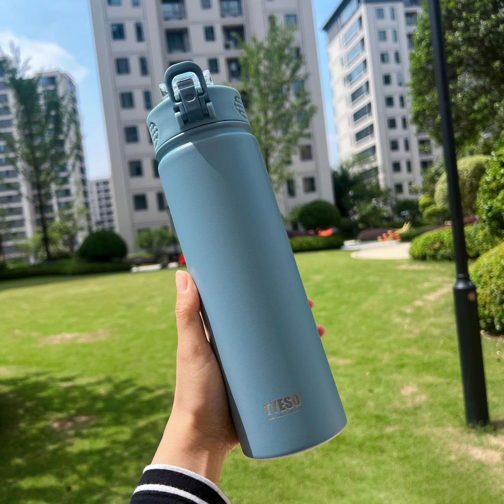 TYESO 600/750ML Stainless Steel Thermos Bottle Keeps Cold and Heat Thermal Mug Car Thermal Water Bottles for Valentine's Day