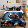 Cute Pug 2/3 Piecebedroom setChildren'sGift Teenagers Adulte Microfibre Double Bed Single Bed DuvetCover with ZipRoom Decor