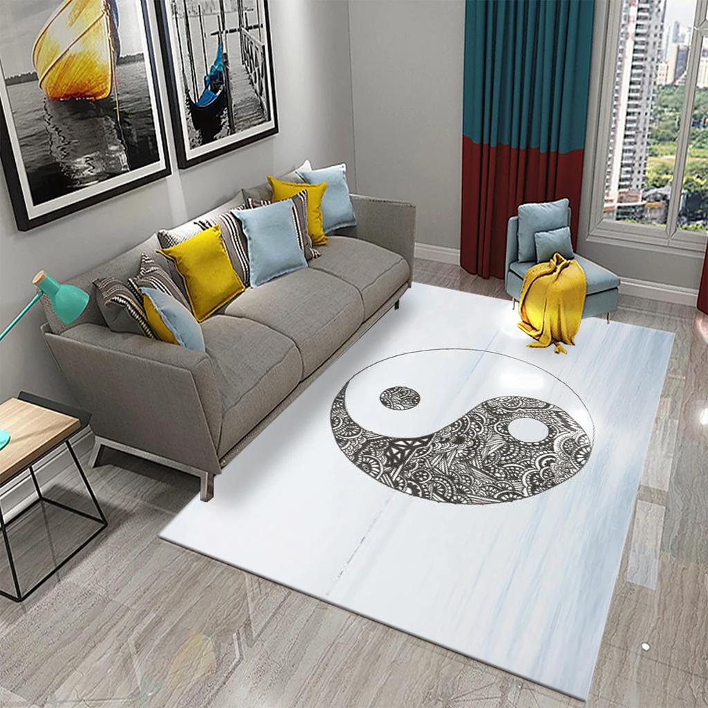 Moderner Tai Chi Bagua Teppich für Wohnzimmer Kinderzimmer Spielzimmer Heimdeko Bodenmatte E-Sports Stuhl Teppiche Badezimmer Rutschfeste Teppiche