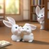 8 st Kanin Älva Trädgårdstillbehör Mini Harts Vit Kaninfigur Miniatyr Kanin Djurfigurer för Vår Påskäggsfyllare Festtillbehör