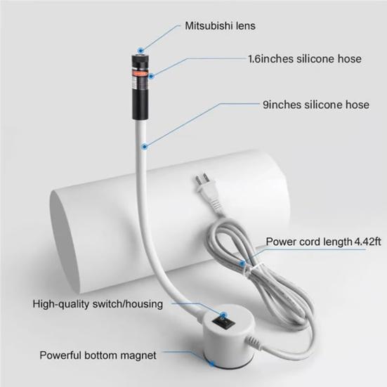 Magnetic Positioning Quilting Light Sewing Machine Red Guide Line Tool Rotating LED