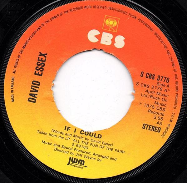 

7inch Record DAVID ESSEX - If I Could SCBS3776 CBS 1975 UK Pop Used