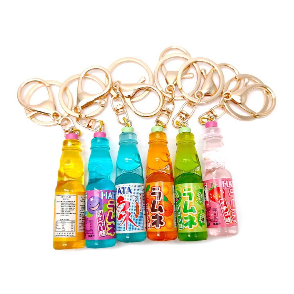 Japanese Marbles Bobble Soda Key Chain Miniature Soda Drink Charm Bag Accessories