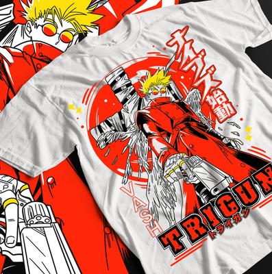 Trigun T-shirt Vash The Stampede Moon Funny COMEDY Girl Anime Manga Gift Shirt