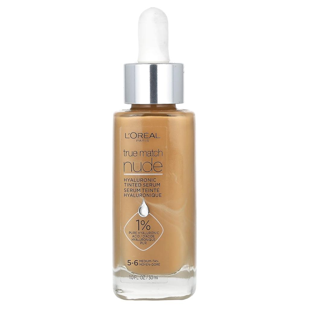 L'Oréal, True Made, Nude, Hyaluronic Tinted Serum, 5-6 Medium-Tan, 30 Ml (1 Fl Oz)