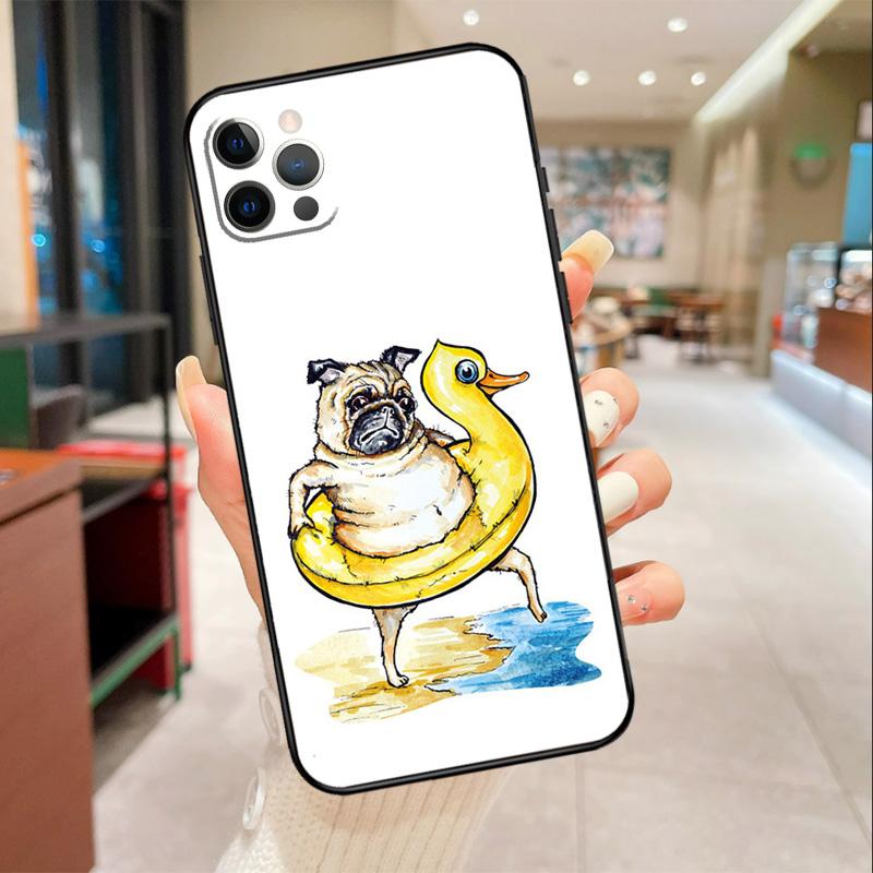 

Cute Pug Dog Phone Case For iPhone 17 16 15 14 13 12 11 Pro Max mini 16 Plus 16e 17 Air Protective Cover iPhone 15