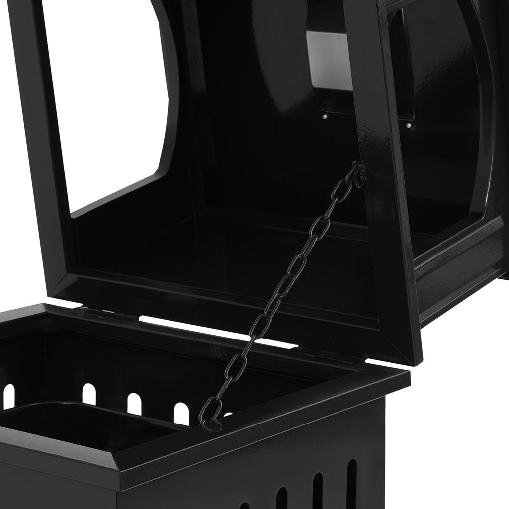 Outdoor Trash Can with Ashtray 40Gal, Stainless Steel Commercial Garbage Bin Double Door Lockable for Park Street Office