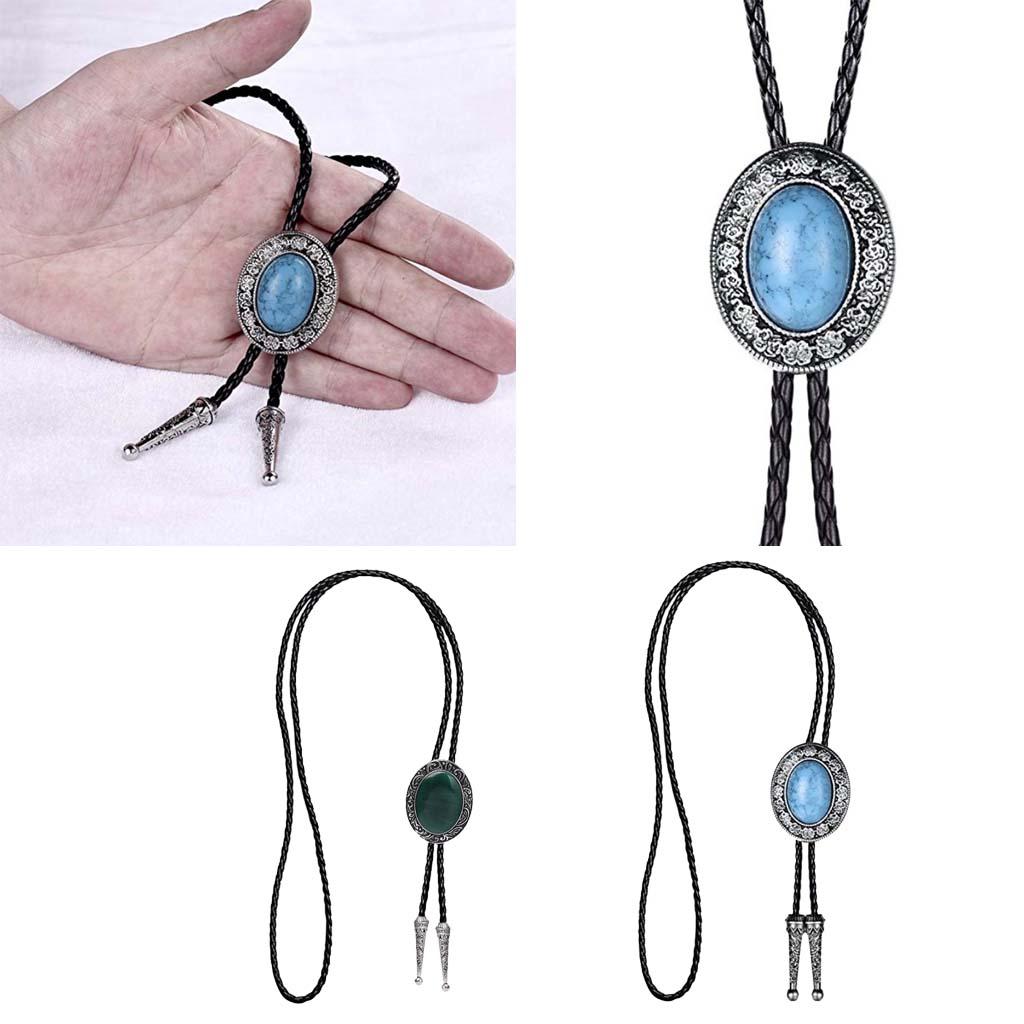 Native American Bolo Tie Necklace Western Alloy Lace Buckle for Wedding Party Fashion Event