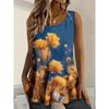 Damen Westen Tops O-Ausschnitt Street Casual Mode 3D T-Shirt Sommer Ärmellos Damen Westen