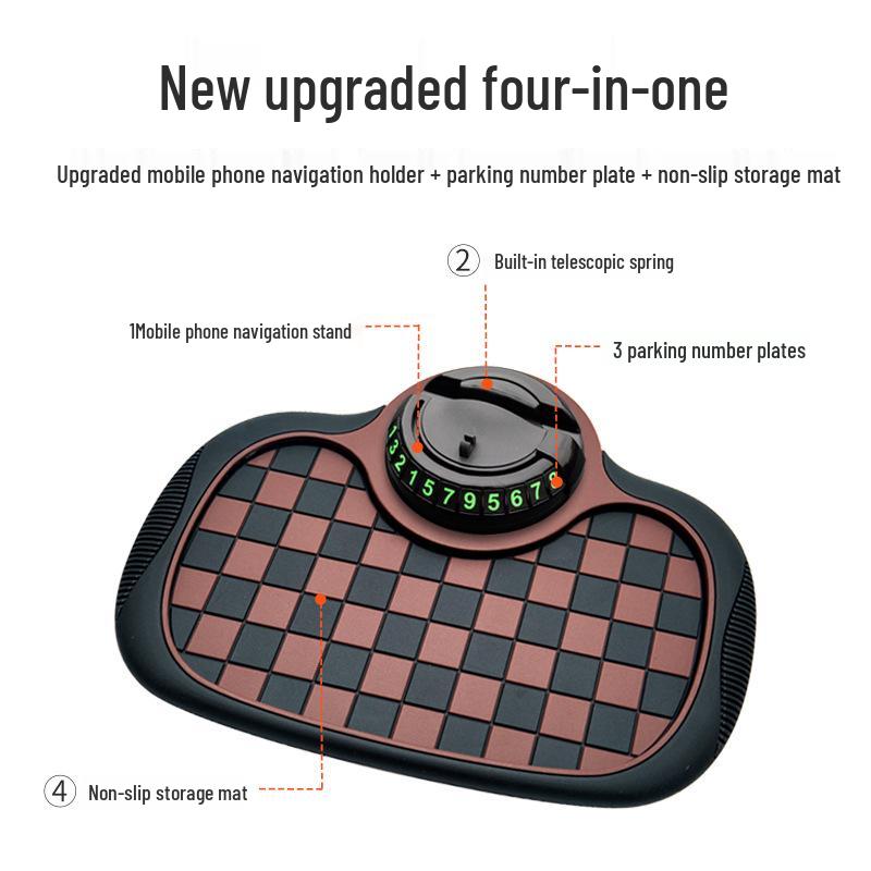 Multifunctional Anti-slip Pad & Mobile Holder with Parking Number Plate