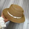 European and American fashion straw hat women's versatile sun hat green belt sun hat outdoor travel beach hat summer top hat