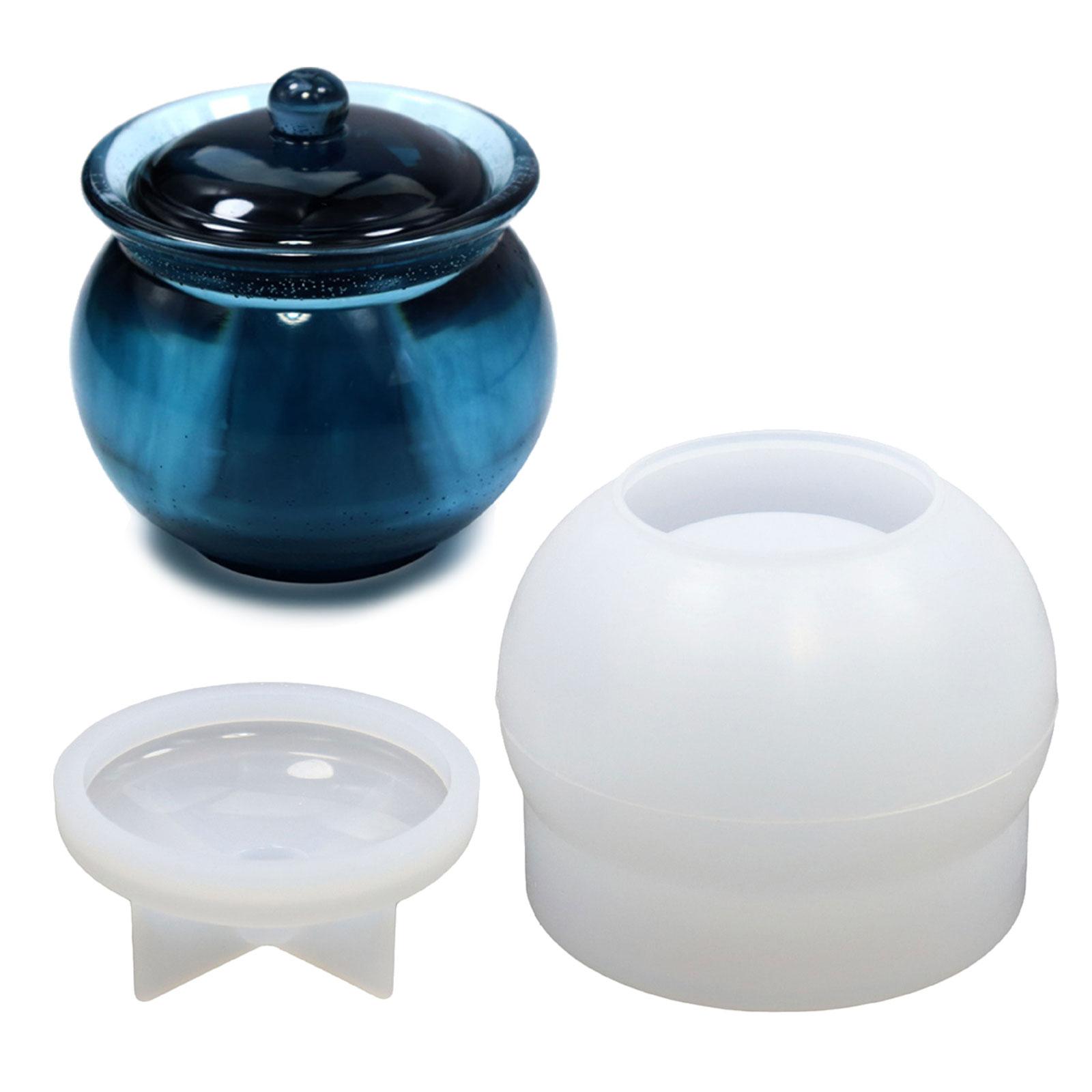 

Формы для банок из смолы Формы для банок из силиконовой смолы с крышкой Силиконовые формы Формы из эпоксидной смолы с крышкой для контейнера для хранения Банка для конфет