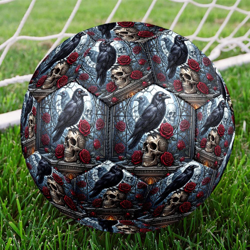 1pc Gothic Raven Skull Size 5 Soccer Ball Professional Lightweight Durable Match Training Football Indoor &Outdoor Sports BallTraining Ball Y26