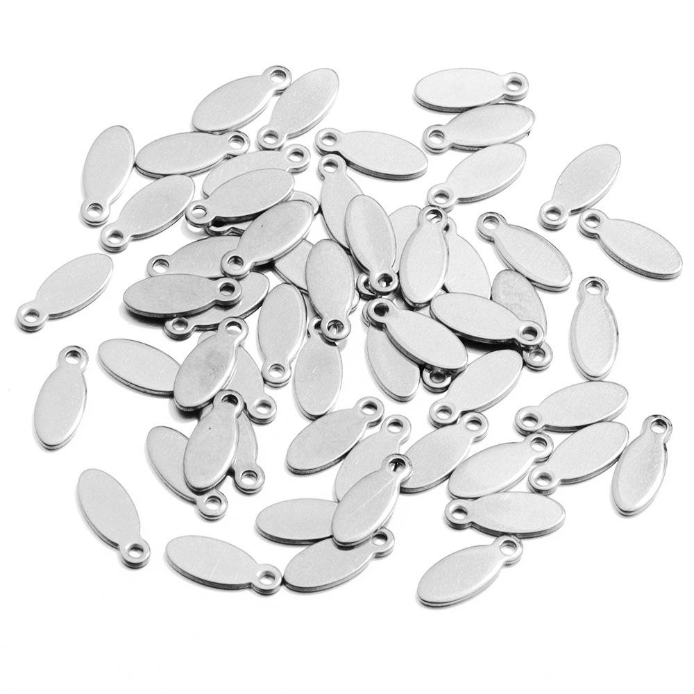 20pcs Stainless Steel Extend Tail Chain Charms Tag Gold Steel Color Multi-style Pendant for DIY Necklace Bracelet Jewelry Making