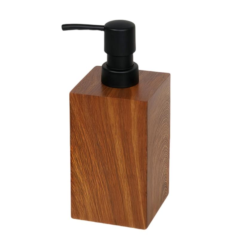 Elegant Wood Texture Resin Lotion Dispenser With Foam Pump For Shampoo Body Wash Hotel Homes Bathroom Essential