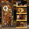 Book Nook Kit Maker's Workshop DIY Wooden Puzzle Balloon Studio Ship Bookshelf Dollhouse Model Bookend Building Home Deco