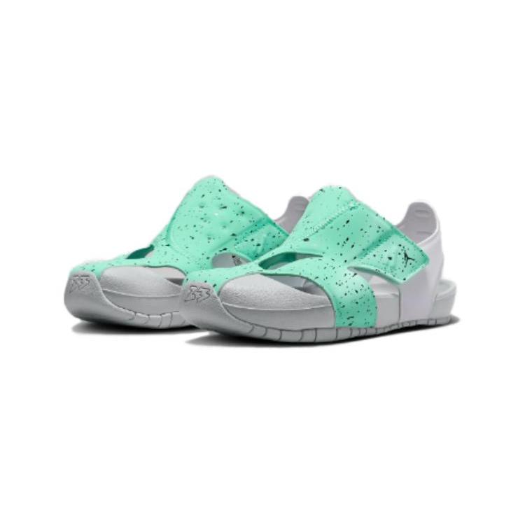 Jordan Flare Jordan Slip Resistant Abrasion Resistant Children's Sandals Gray Green Children Aged 3 7 Years Old CI7849-302